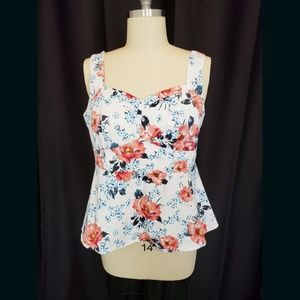 Floral Peplum Tank Shirt